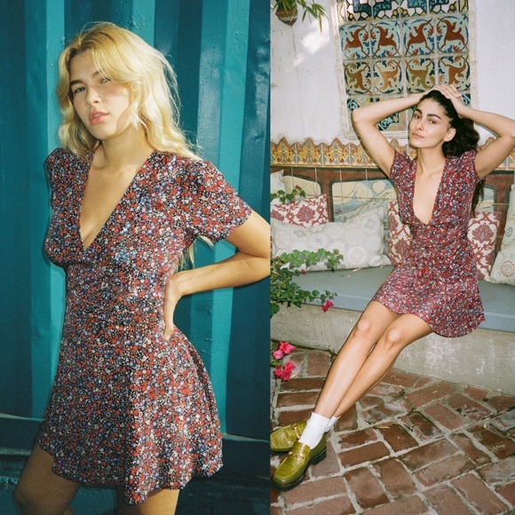 Realisation Par Dresses & Skirts - Realisation | The Luella Silk Floral Mini Dress In Wildflower Size: XS
